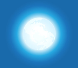 blue moon background. Isolated Vector Illustration