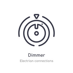 dimmer outline icon. isolated line vector illustration from electrian connections collection. editable thin stroke dimmer icon on white background