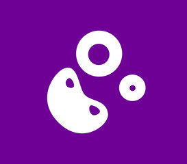 boo letters composition form a scary face on purple background