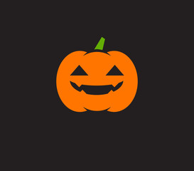 Halloween pumpkin logo. Isolated Vector Illustration