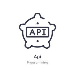 api outline icon. isolated line vector illustration from programming collection. editable thin stroke api icon on white background