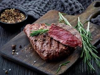 grilled beef fillet steak meat
