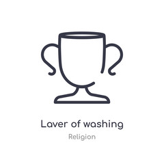 laver of washing outline icon. isolated line vector illustration from religion collection. editable thin stroke laver of washing icon on white background
