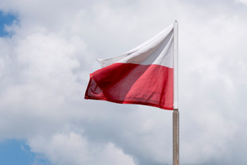 Naklejka na ściany i meble Flaga biało-czerwona. Polska.