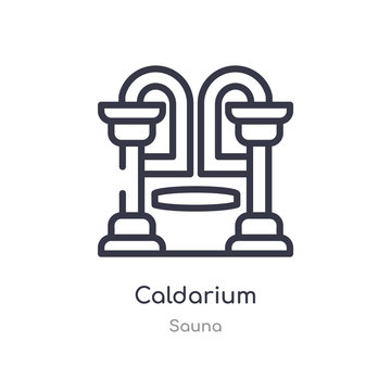 caldarium outline icon. isolated line vector illustration from sauna collection. editable thin stroke caldarium icon on white background