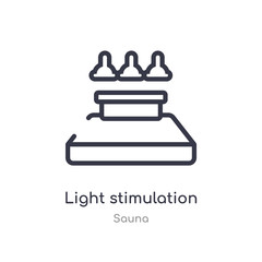 light stimulation outline icon. isolated line vector illustration from sauna collection. editable thin stroke light stimulation icon on white background