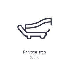 private spa outline icon. isolated line vector illustration from sauna collection. editable thin stroke private spa icon on white background