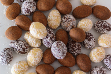 Different Chocolate almond eggs