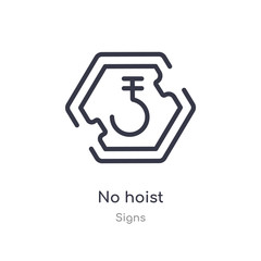 no hoist outline icon. isolated line vector illustration from signs collection. editable thin stroke no hoist icon on white background