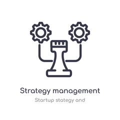 strategy management outline icon. isolated line vector illustration from startup stategy and collection. editable thin stroke strategy management icon on white background