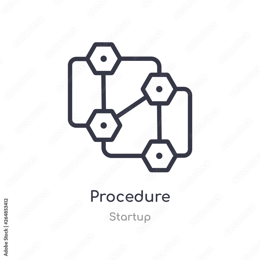 Poster procedure outline icon. isolated line vector illustration from startup collection. editable thin str