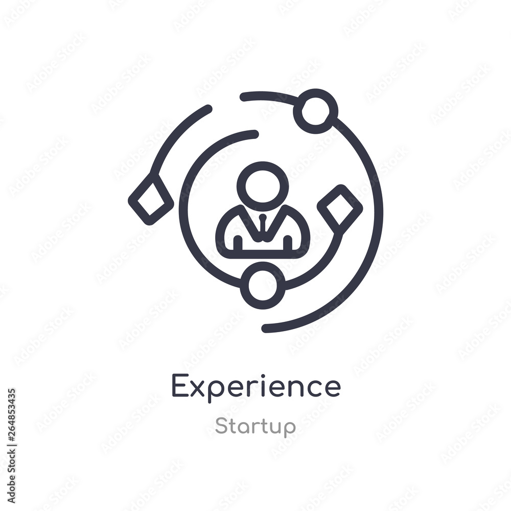 Poster experience outline icon. isolated line vector illustration from startup collection. editable thin st