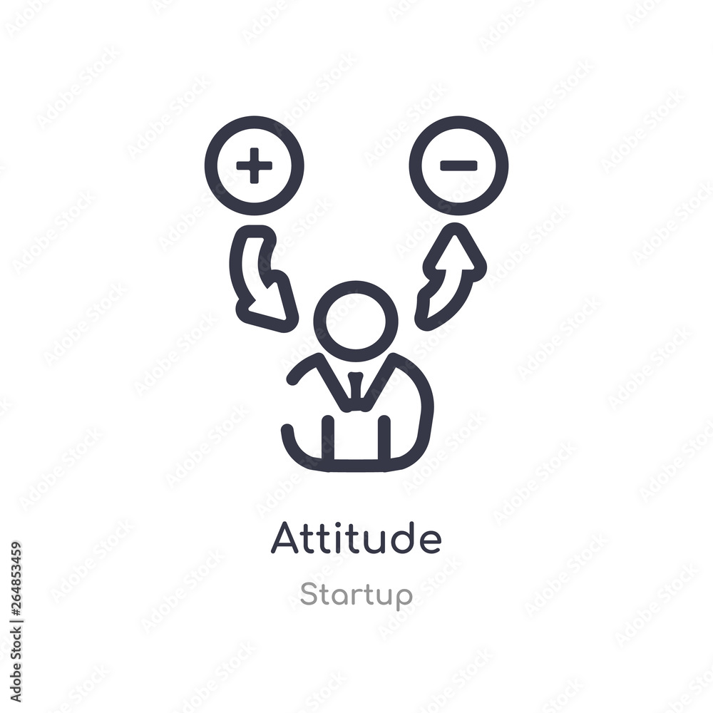 Poster attitude outline icon. isolated line vector illustration from startup collection. editable thin stro