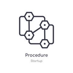 procedure outline icon. isolated line vector illustration from startup collection. editable thin stroke procedure icon on white background