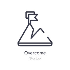overcome outline icon. isolated line vector illustration from startup collection. editable thin stroke overcome icon on white background