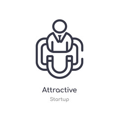 attractive outline icon. isolated line vector illustration from startup collection. editable thin stroke attractive icon on white background