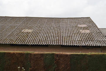 roof with asbestos plates