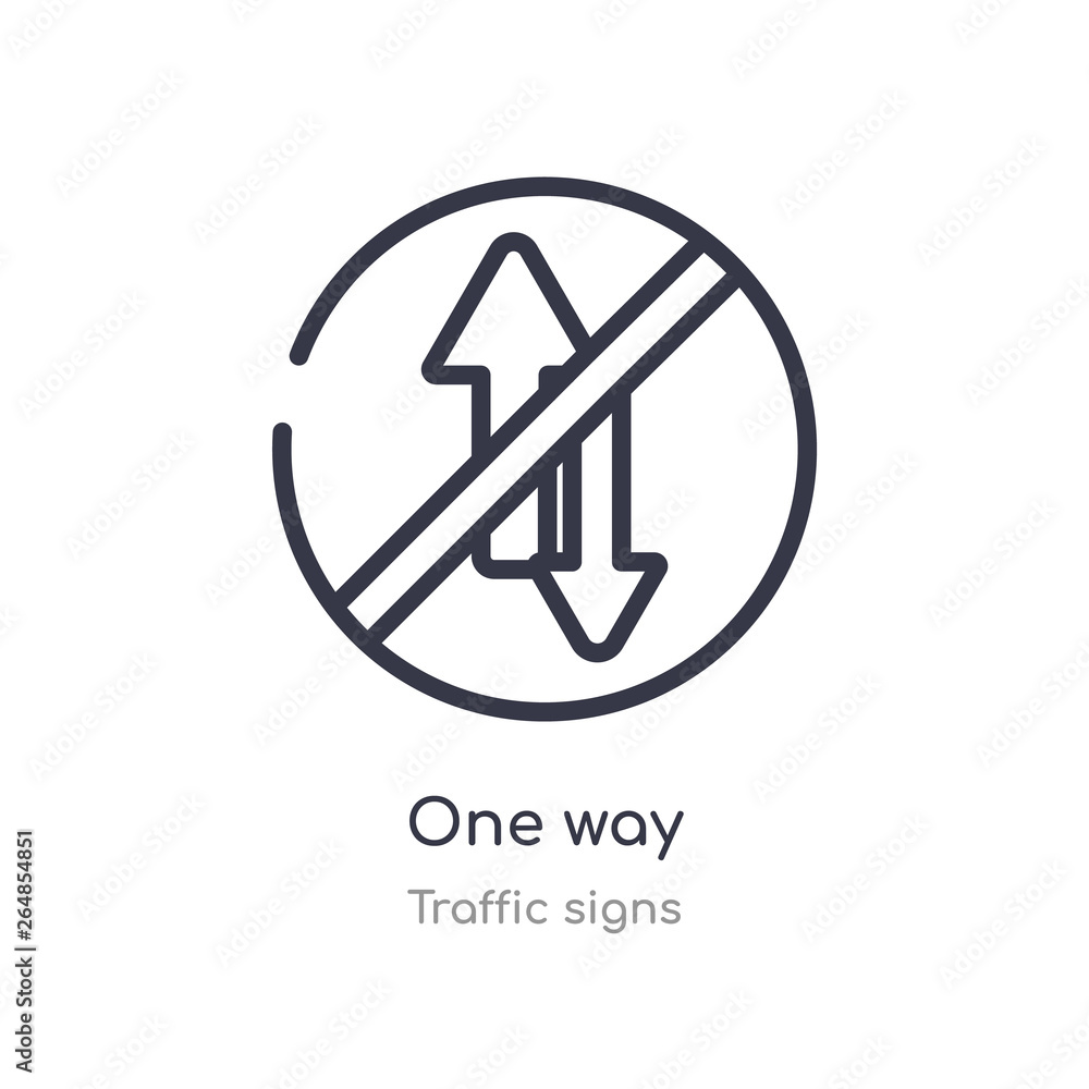 Poster one way outline icon. isolated line vector illustration from traffic signs collection. editable thin