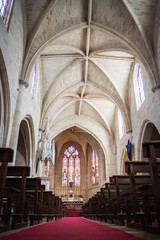 Fototapeta na wymiar Inside of the Parish Church of Saint Eloi in Bordeaux