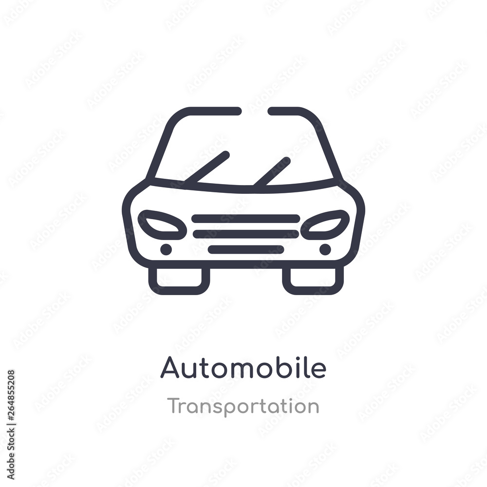 Poster automobile outline icon. isolated line vector illustration from transportation collection. editable 