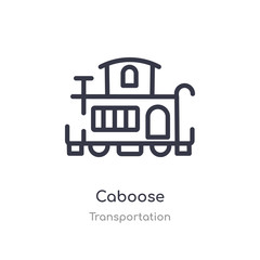 caboose outline icon. isolated line vector illustration from transportation collection. editable thin stroke caboose icon on white background