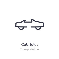 cabriolet outline icon. isolated line vector illustration from transportation collection. editable thin stroke cabriolet icon on white background