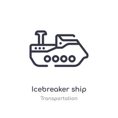 icebreaker ship outline icon. isolated line vector illustration from transportation collection. editable thin stroke icebreaker ship icon on white background