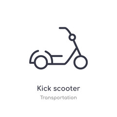 kick scooter outline icon. isolated line vector illustration from transportation collection. editable thin stroke kick scooter icon on white background