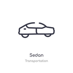 sedan outline icon. isolated line vector illustration from transportation collection. editable thin stroke sedan icon on white background