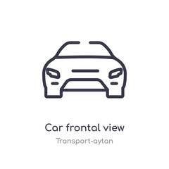 car frontal view outline icon. isolated line vector illustration from transport-aytan collection. editable thin stroke car frontal view icon on white background