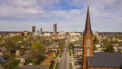 Naklejka premium Buildings Streets and Homes in Fort Wayne Indiana