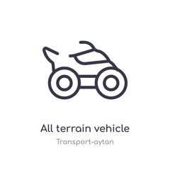 all terrain vehicle outline icon. isolated line vector illustration from transport-aytan collection. editable thin stroke all terrain vehicle icon on white background