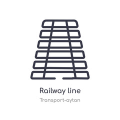 railway line outline icon. isolated line vector illustration from transport-aytan collection. editable thin stroke railway line icon on white background