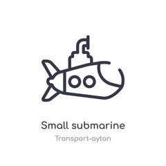 small submarine outline icon. isolated line vector illustration from transport-aytan collection. editable thin stroke small submarine icon on white background