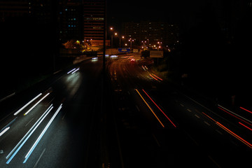 traffic lights at night