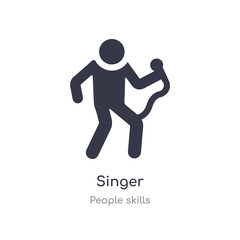 Fototapeta na wymiar singer outline icon. isolated line vector illustration from people skills collection. editable thin stroke singer icon on white background