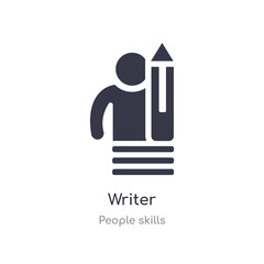 writer outline icon. isolated line vector illustration from people skills collection. editable thin stroke writer icon on white background