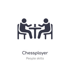 chessplayer outline icon. isolated line vector illustration from people skills collection. editable thin stroke chessplayer icon on white background