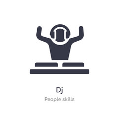 dj outline icon. isolated line vector illustration from people skills collection. editable thin stroke dj icon on white background