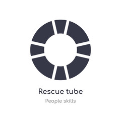 rescue tube outline icon. isolated line vector illustration from people skills collection. editable thin stroke rescue tube icon on white background