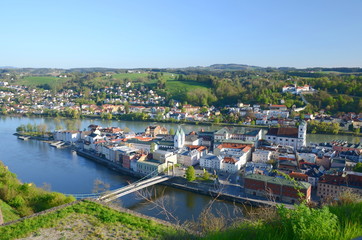 Naklejka na ściany i meble Panoramic view of Passau 1