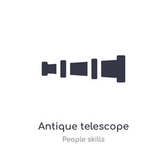antique telescope outline icon. isolated line vector illustration from people skills collection. editable thin stroke antique telescope icon on white background