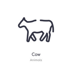 cow outline icon. isolated line vector illustration from animals collection. editable thin stroke cow icon on white background