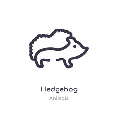 hedgehog outline icon. isolated line vector illustration from animals collection. editable thin stroke hedgehog icon on white background