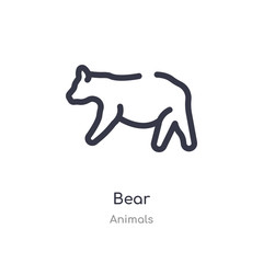 bear outline icon. isolated line vector illustration from animals collection. editable thin stroke bear icon on white background