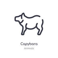 capybara outline icon. isolated line vector illustration from animals collection. editable thin stroke capybara icon on white background