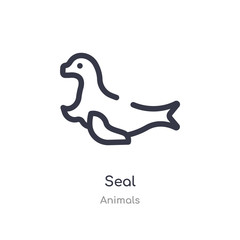 seal outline icon. isolated line vector illustration from animals collection. editable thin stroke seal icon on white background