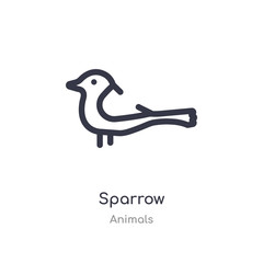 sparrow outline icon. isolated line vector illustration from animals collection. editable thin stroke sparrow icon on white background