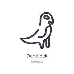 deadlock outline icon. isolated line vector illustration from animals collection. editable thin stroke deadlock icon on white background