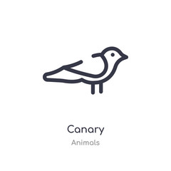 canary outline icon. isolated line vector illustration from animals collection. editable thin stroke canary icon on white background